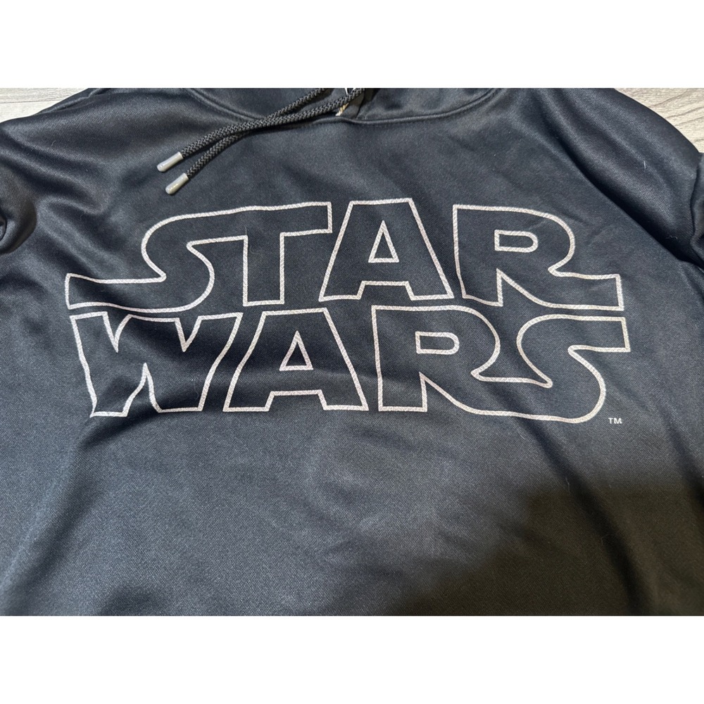 Star‎ Wars Mens Black Graphic Logo Hoodie Sweatshirt Large 42/44 Pullover Pocket